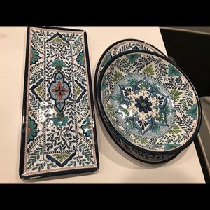 Three large serving platters